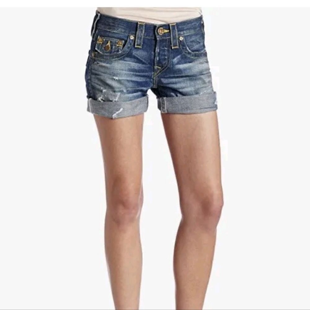 True Religion Jeans JAYDE gold fashion Vintage shorts Missouri WADM05F83 30